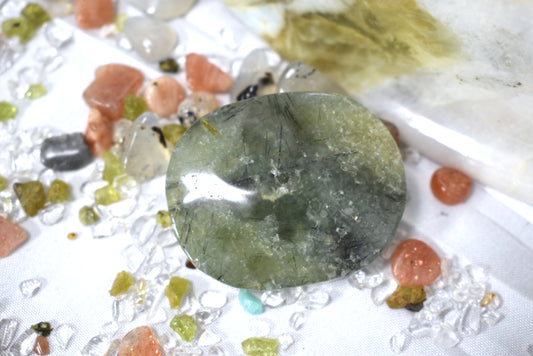 Prehnite Palm Stone
