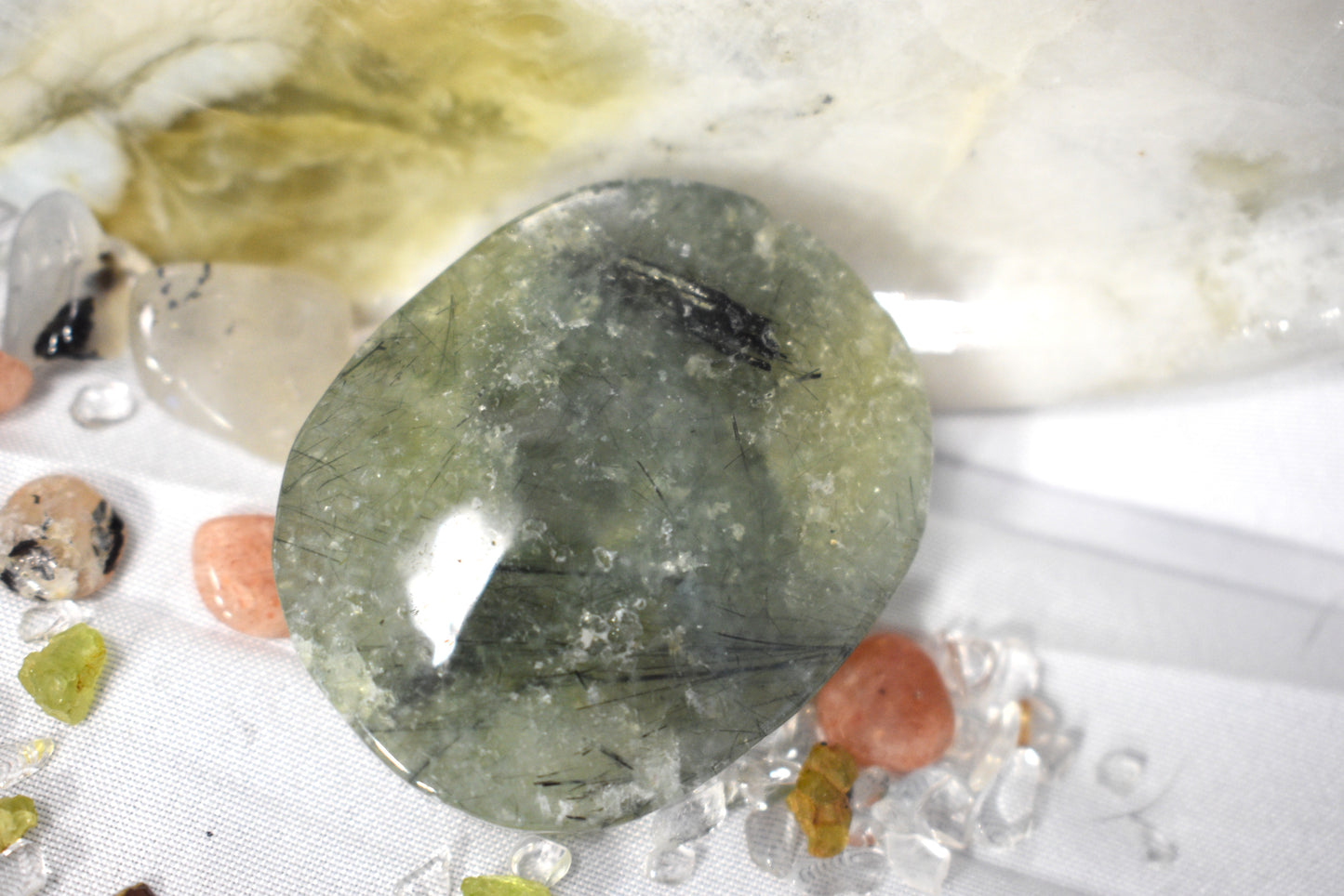 Prehnite Palm Stone