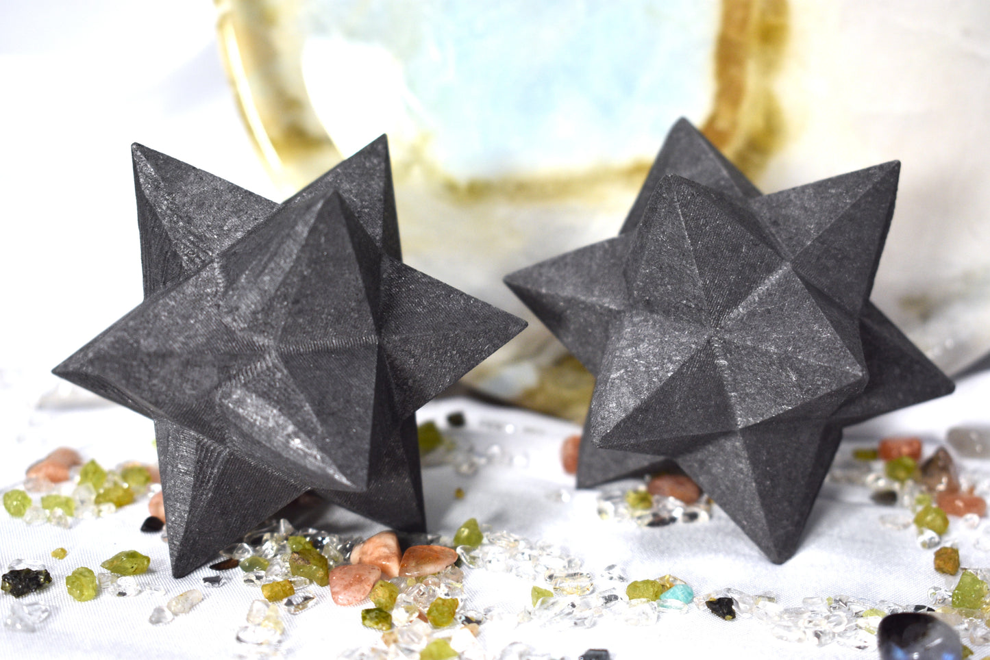 12 Pointed Star or Merkaba Carving Shungite