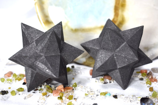 12 Pointed Star or Merkaba Carving Shungite